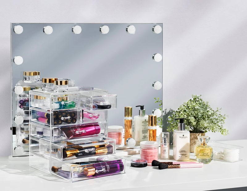 Sorbus Acrylic Makeup Organizer Set, 7-Drawer Vanity & Countertop Cosmetic Storage with Small & Wide Drawers, Clear Makeup Storage for Brushes, Lipsticks, Jewelry â€“ Holiday Gift for Women & Teens - Image 3